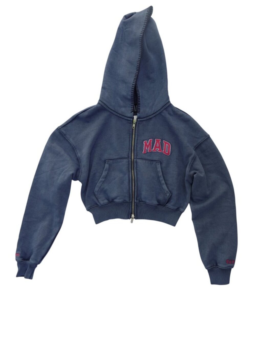 Gap x MadHappy Full Zip Cropped Mad Hoodie Women's TOP in Blue Size XS NWT $108